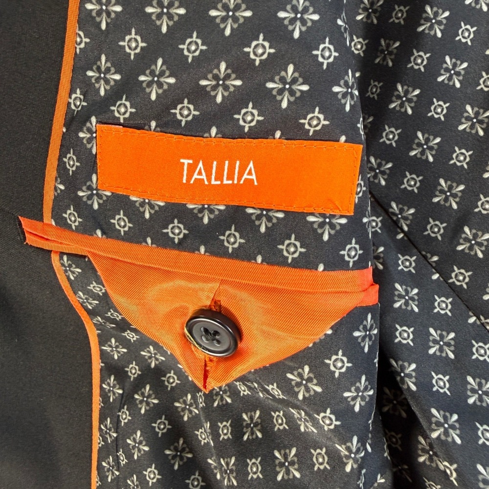 Tallia Boys Black Wool Blend Two Button Suit Jacket Blazer 14R Preppy Dressy - Picture 4 of 10
